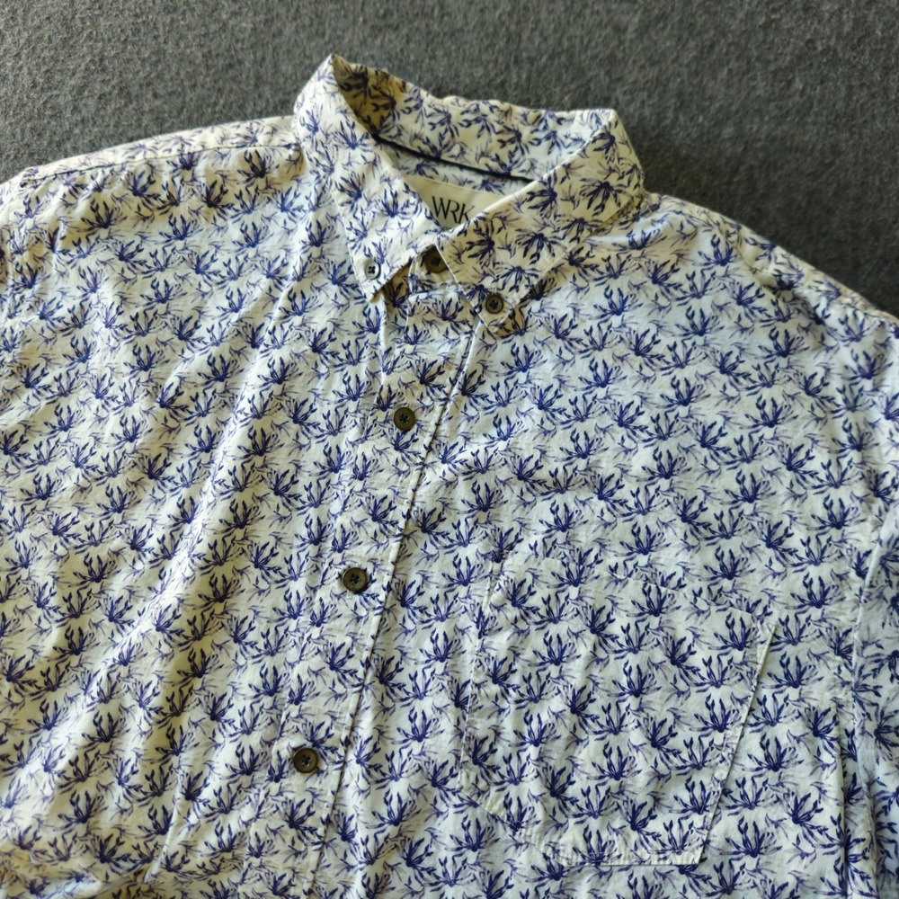 WRK The Reworked Shirt Large Floral Button Down Career Wear Mixed Media Designer